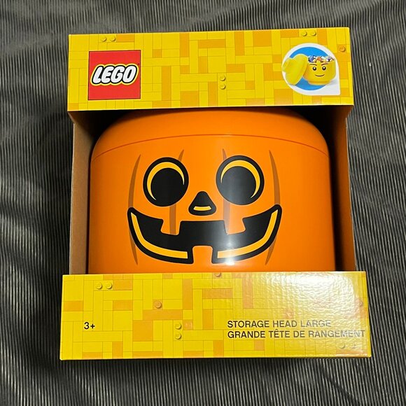 LEGO Storage Head – Large, Pumpkin - Picture 1 of 2